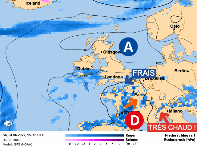 Carte météo Europe du 04/06/2022 à 1812
