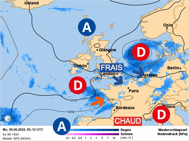 Carte météo Europe du 06/06/2022 à 1812