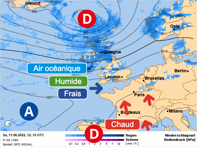 Carte météo Europe du 11/06/2022 à 1812