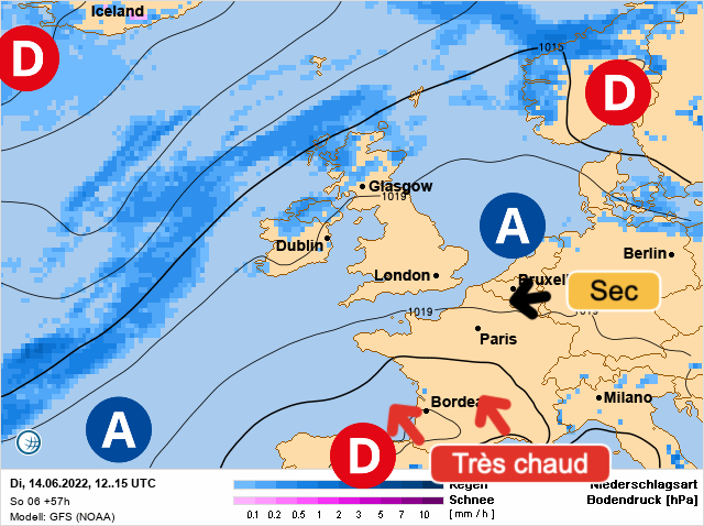Carte météo Europe du 14/06/2022 à 1812