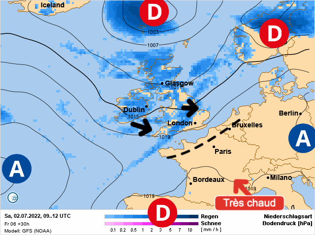 Carte météo Europe du 02/07/2022 à 1812