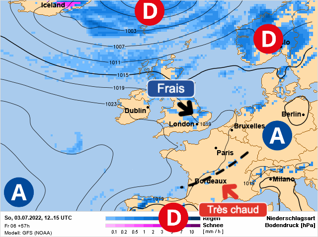Carte météo Europe du 03/07/2022 à 1812