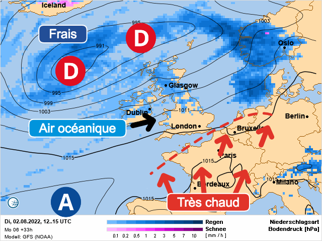 Carte météo Europe du 02/08/2022 à 1812