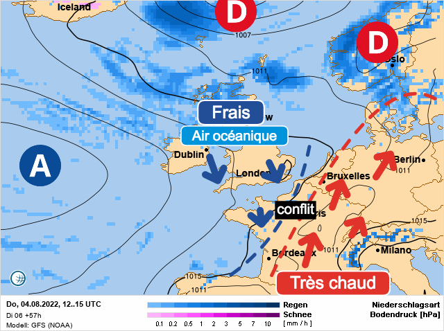 Carte météo Europe du 04/08/2022 à 1812