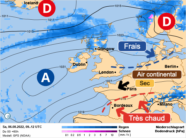 Carte météo Europe du 06/08/2022 à 1812