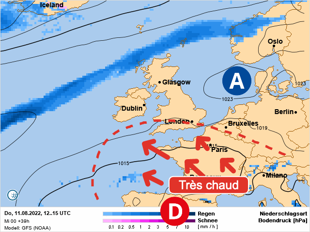 Carte météo Europe du 11/08/2022 à 1812
