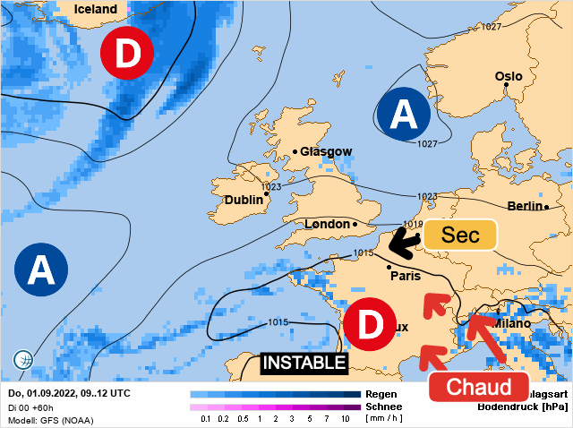 Carte météo Europe du 01/09/2022 à 1812