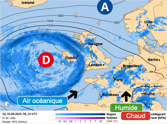 Carte météo Europe du 03/09/2022 à 1812