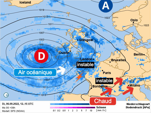 Carte météo Europe du 06/09/2022 à 1812