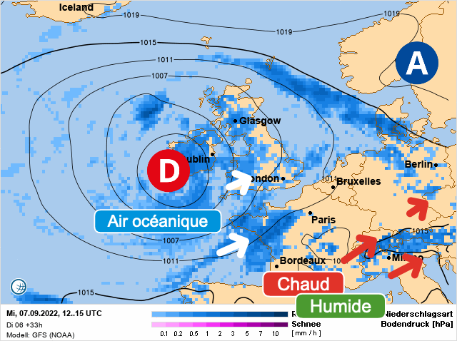 Carte météo Europe du 07/09/2022 à 1812