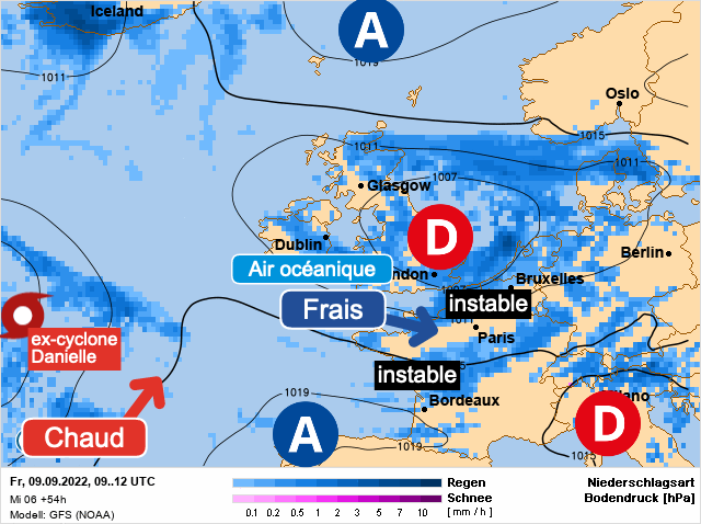 Carte météo Europe du 09/09/2022 à 1812