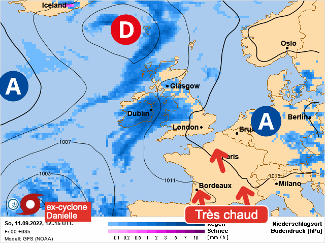 Carte météo Europe du 11/09/2022 à 1812