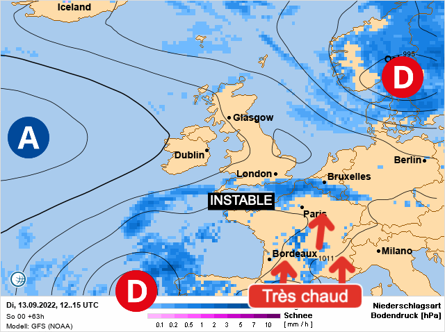 Carte météo Europe du 13/09/2022 à 1812