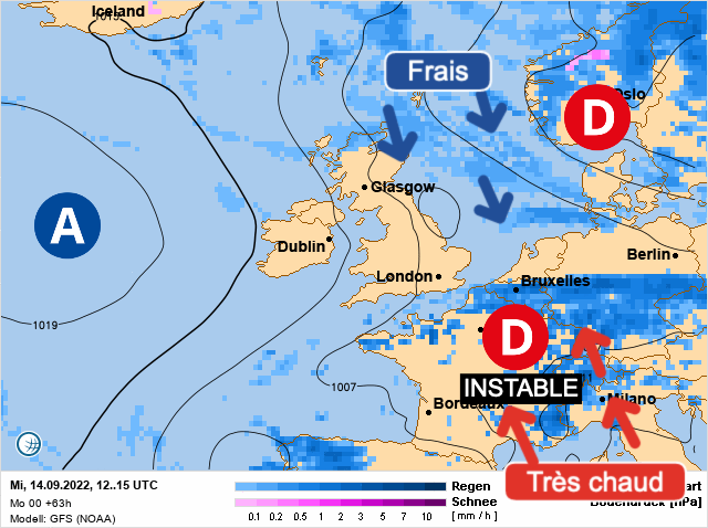 Carte météo Europe du 14/09/2022 à 1812