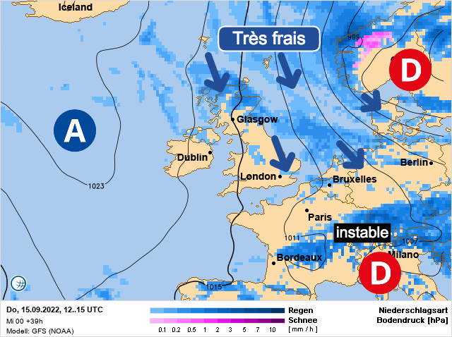 Carte météo Europe du 15/09/2022 à 1812