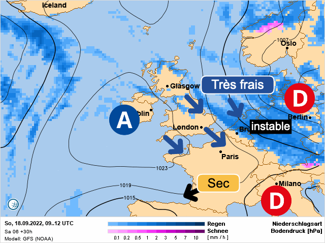 Carte météo Europe du 18/09/2022 à 1812