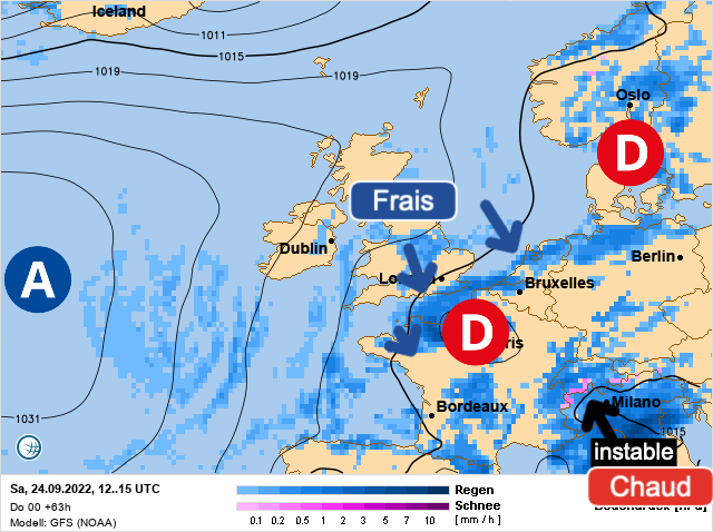 Carte météo Europe du 24/09/2022 à 1812