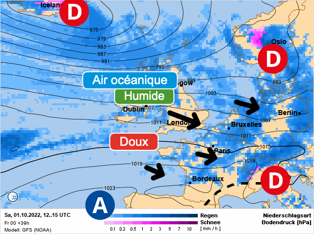 Carte météo Europe du 01/10/2022 à 1812