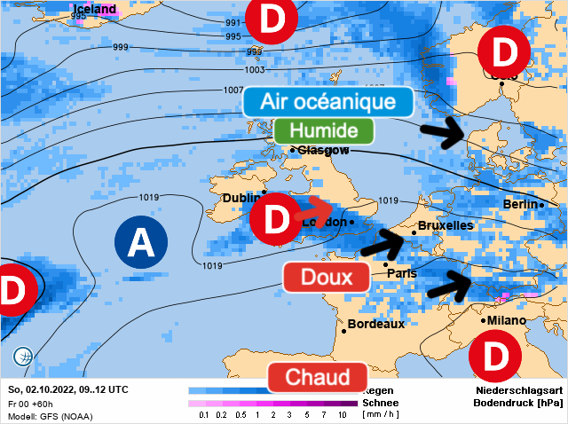Carte météo Europe du 02/10/2022 à 1812