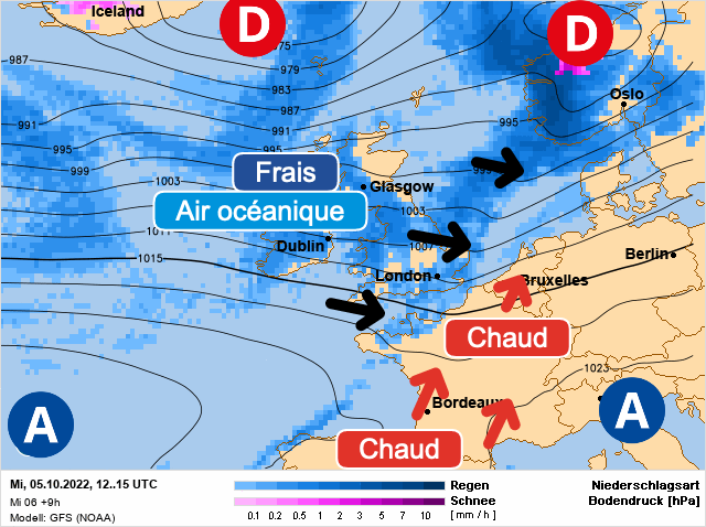 Carte météo Europe du 05/10/2022 à 1812
