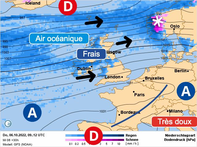 Carte météo Europe du 06/10/2022 à 1812