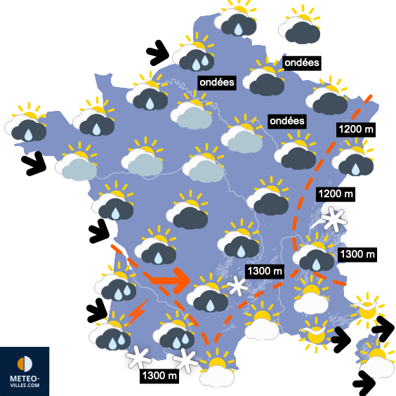 Encore beaucoup de pluie (et de neige en montagne)