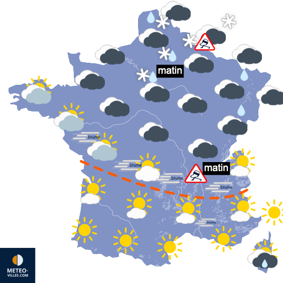 Resistance du froid au nord et possibles chutes de neige