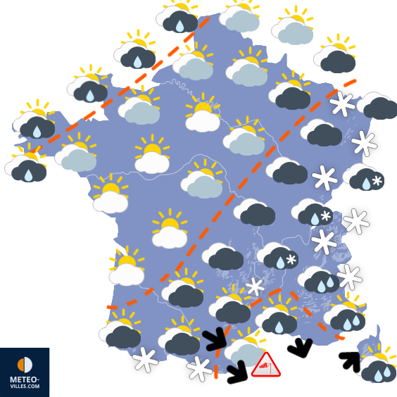 Carte de la situation météo