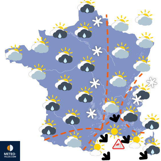Carte de la situation météo