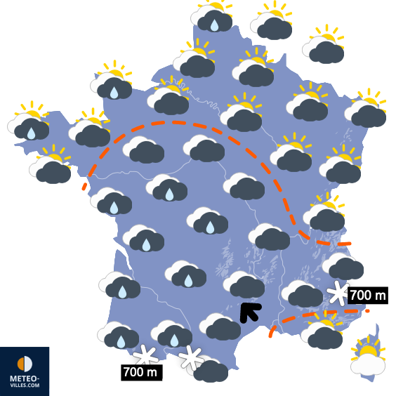 Plus froid - neige en vue Provence, Languedoc-Roussillon