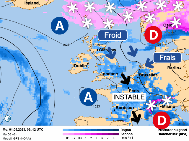Carte météo Europe du 01/05/2023 à 1812