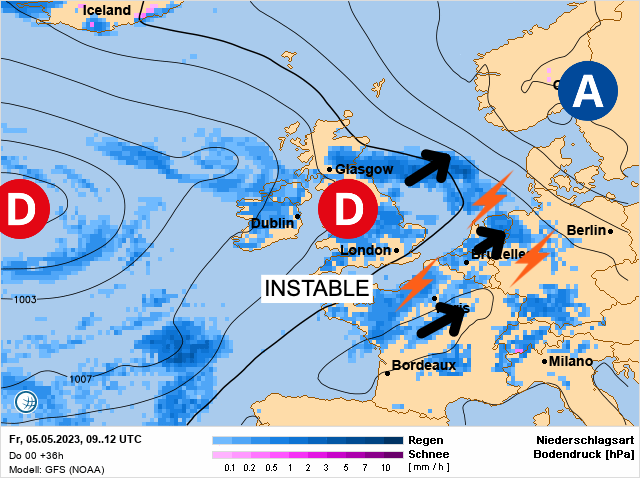 Carte météo Europe du 05/05/2023 à 1812