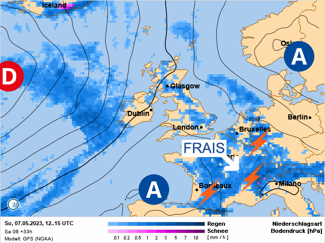 Carte météo Europe du 07/05/2023 à 1812