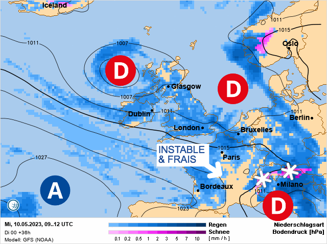 Carte météo Europe du 10/05/2023 à 1812