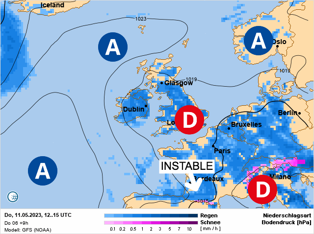 Carte météo Europe du 11/05/2023 à 1812