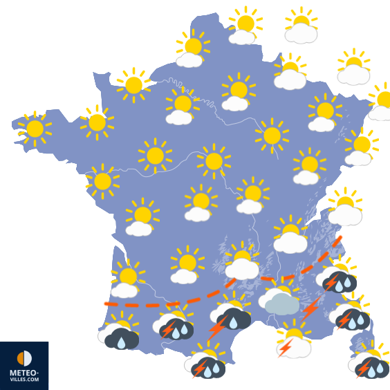 Carte de la situation météo