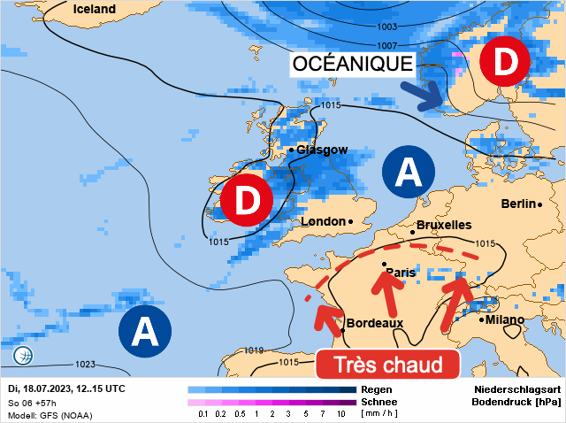Carte météo Europe du 18/07/2023 à 1812