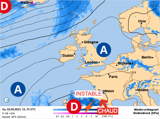 Carte météo Europe du 02/09/2023 à 1812
