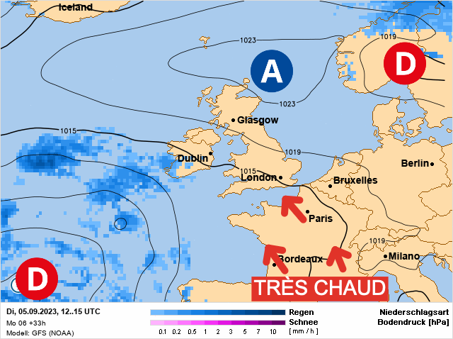 Carte météo Europe du 05/09/2023 à 1812