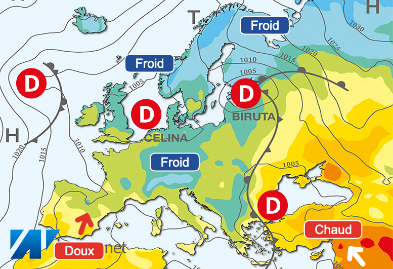 Carte de prévisions d'europe