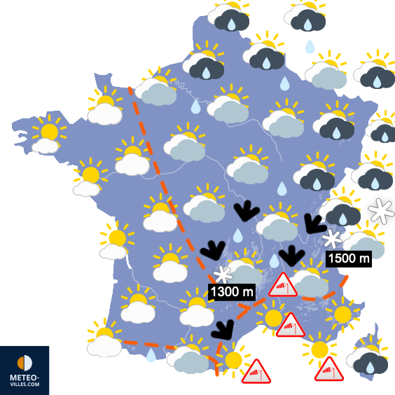 Carte de prévisions du temps du Friday, September 13, 2024