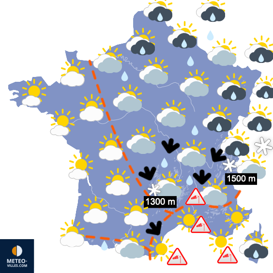 Carte de prévisions du temps du Friday, September 13, 2024