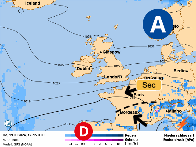 Carte de prévisions d'europe du Thursday, September 19, 2024