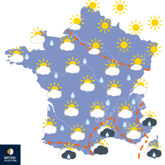 Carte de prévisions du temps du Monday, September 16, 2024