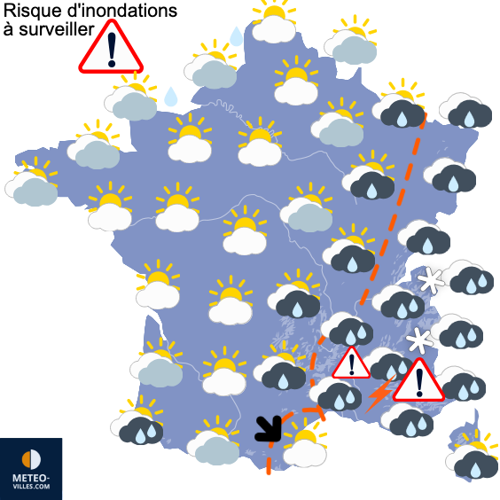 Carte de prévisions du temps du Samedi 26 octobre 2024