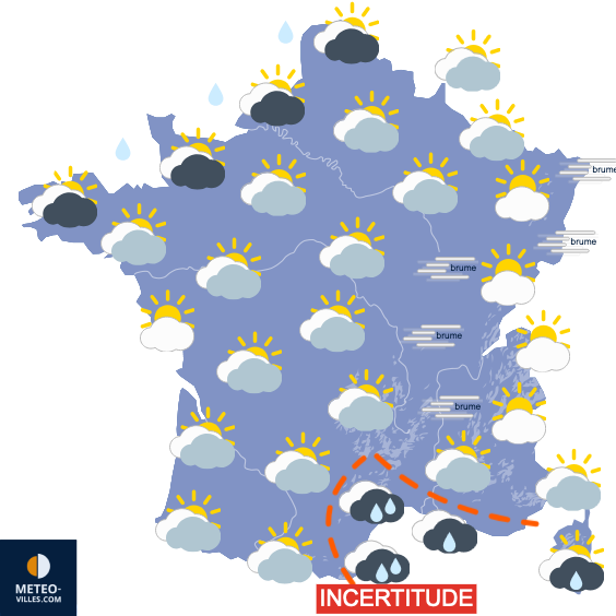 Carte de prévisions du temps du Dimanche 27 octobre 2024