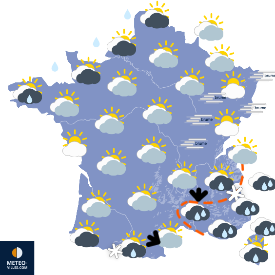 Carte de prévisions du temps du Dimanche 27 octobre 2024