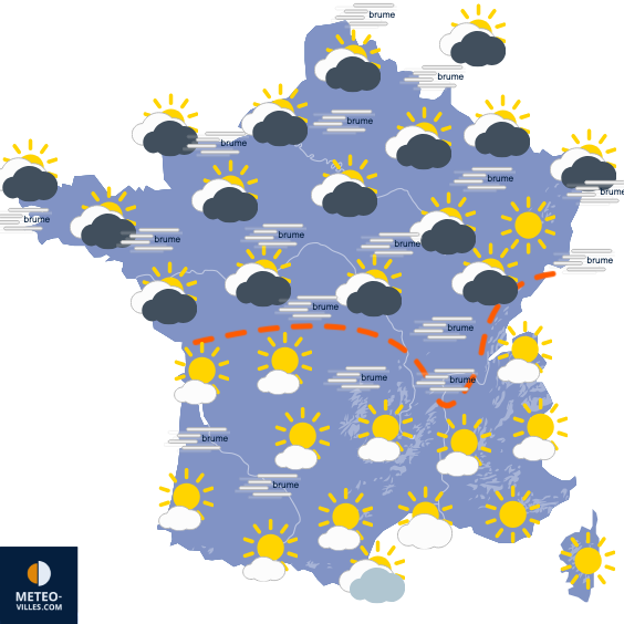 Carte de prévisions du temps du Samedi 2 novembre 2024