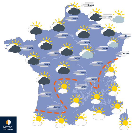 Carte de prévisions du temps du Dimanche 3 novembre 2024