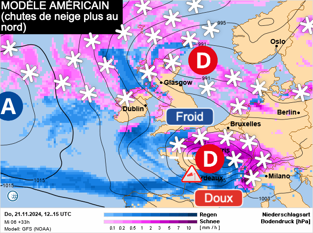 Carte de prévisions d'europe du Thursday, November 21, 2024